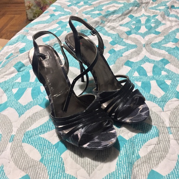 Shoes - NWOB Grey and Black Cheetah Print Heels